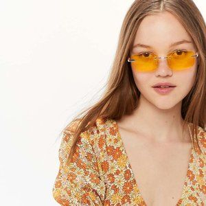 Rectangular Sunglasses - Yellow Lenses